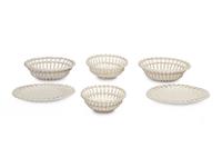 Six Reticulated Creamware Articles