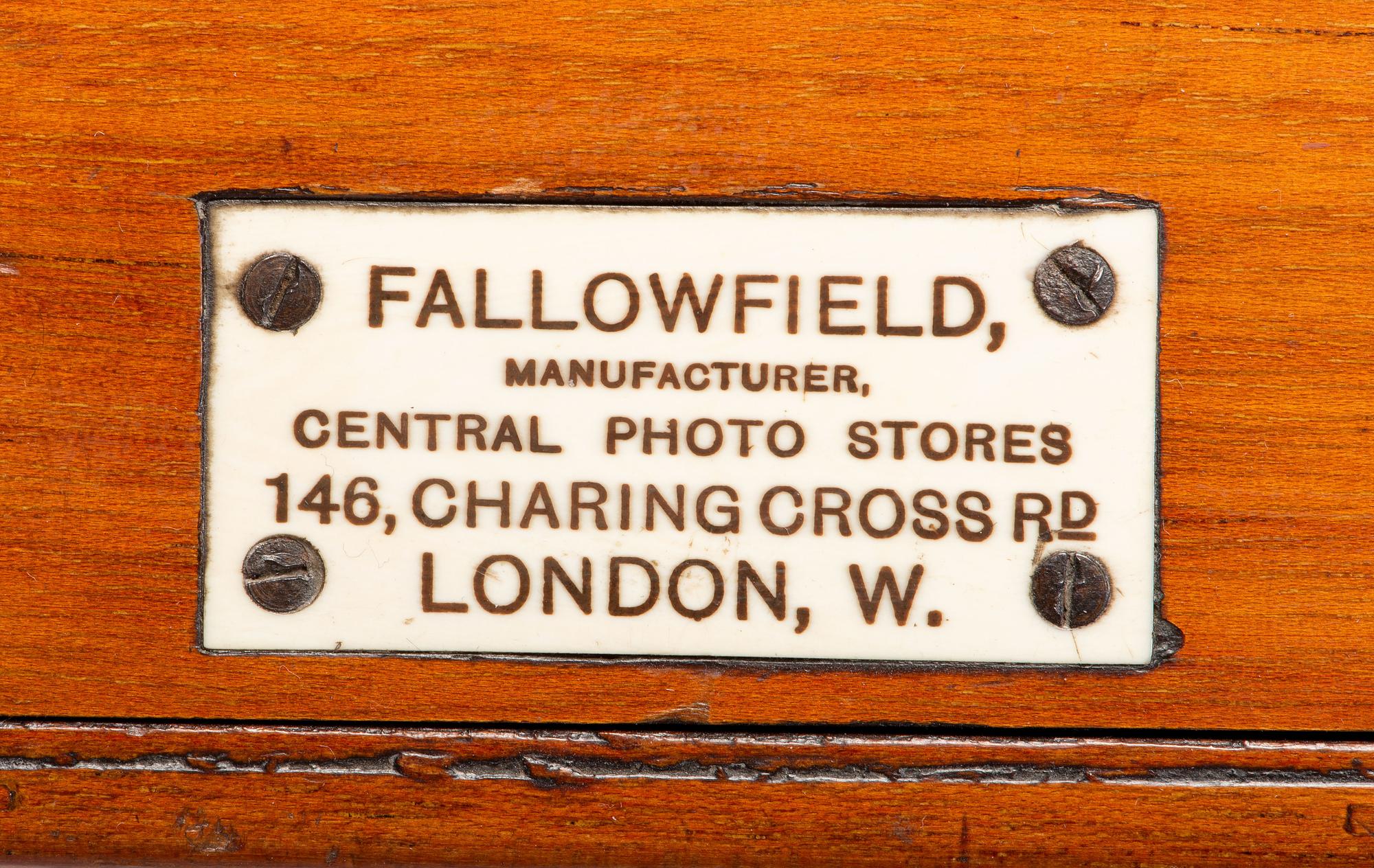 [EARLY PHOTOGRAPHY]. Wet plate, 9-lens camera. Fallowfield, London, ca 1890.