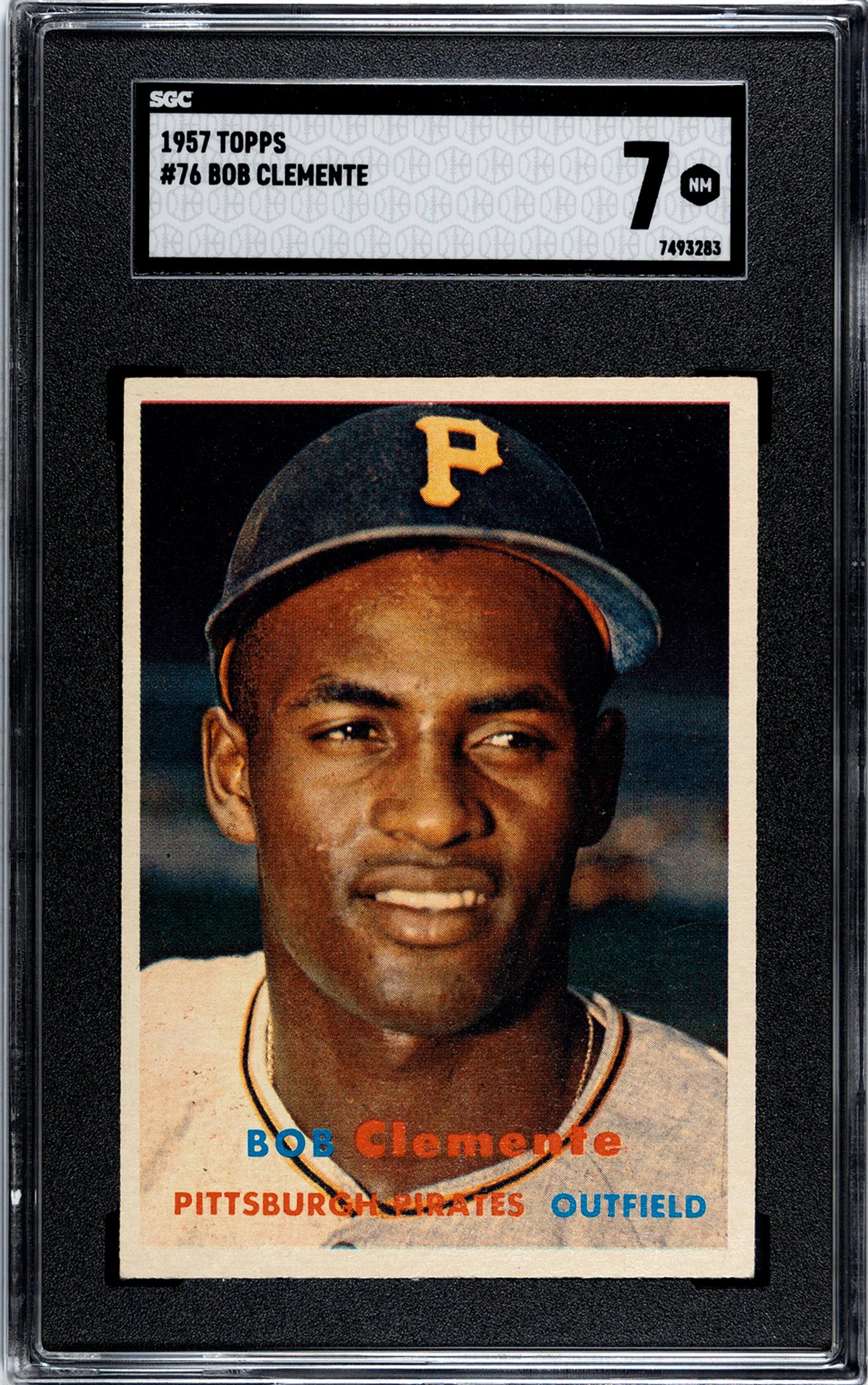 A 1957 Topps Roberto Clemente Baseball Card No. 76 (SGC 7 NRMT)