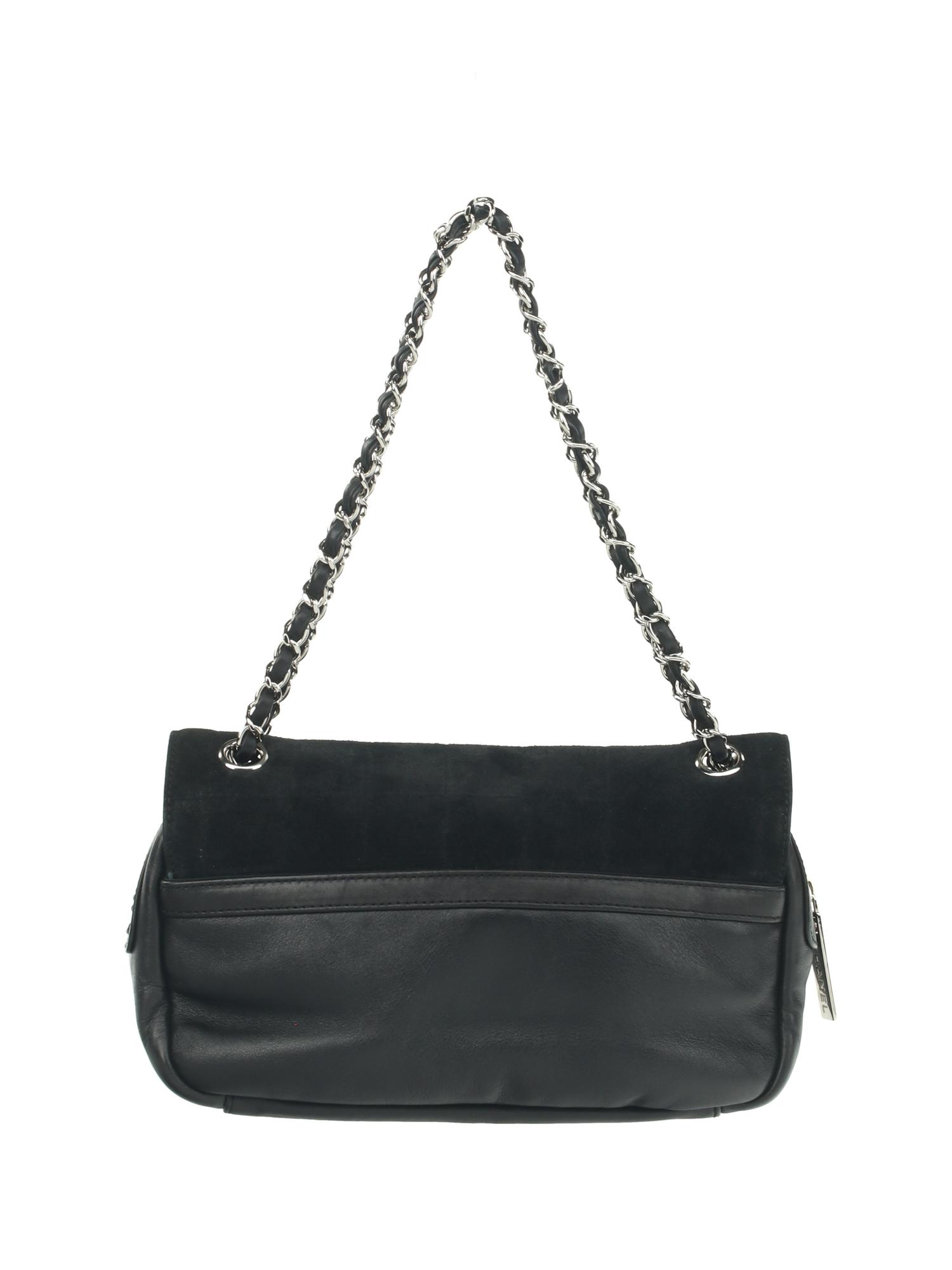 Chanel Chocolate Bar Bag in Black Suede