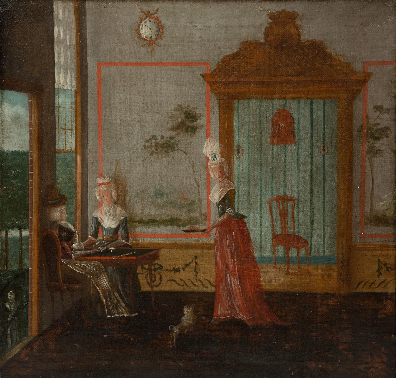 A Pair of Continental Painted Canvas Panels