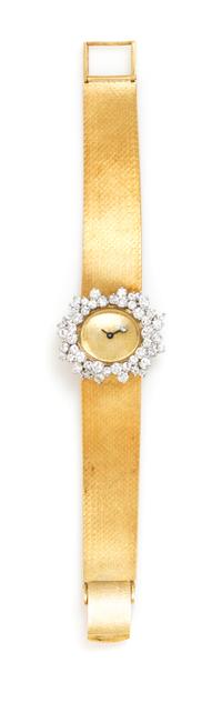 An 18 Karat Yellow Gold and Diamond Wristwatch, 38.00 dwts.