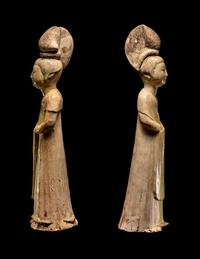 Two Chinese Glazed Pottery Figures of Court Attendants