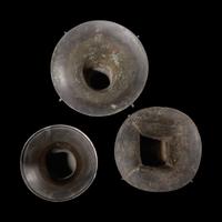 Three Chinese Archaistic Patinated Bronze Vases, Gu, Late Ming to Qing Dynasty 晚明-清 仿古銅花觚三件