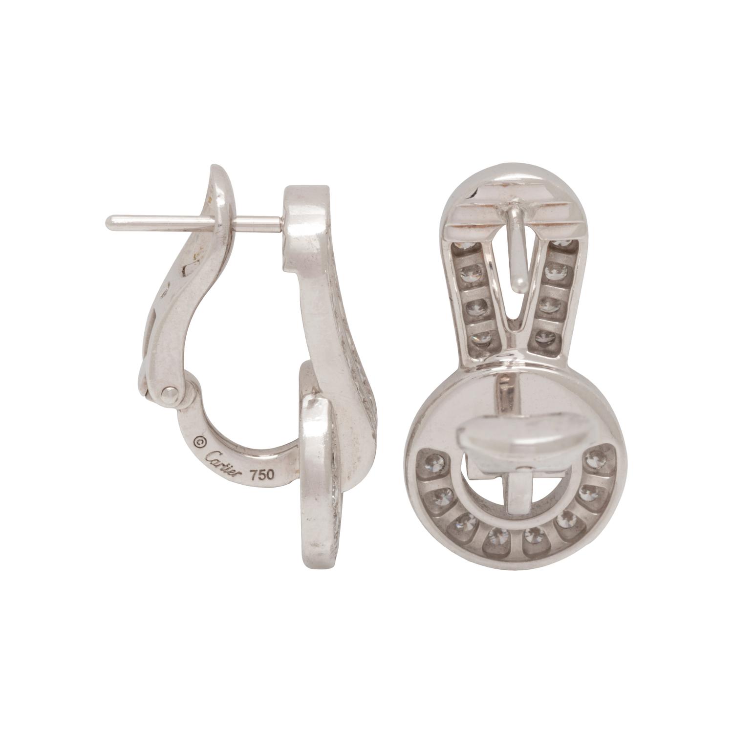 CARTIER, DIAMOND 'AGRAFE' EARCLIPS
