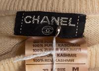 A Chanel Cream Cashmere Twin Set, Size M.