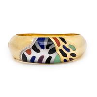 Asch Grossbardt, Yellow Gold and Multigem Bangle Bracelet