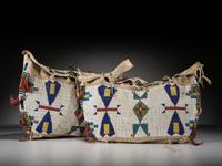 Sioux Beaded Hide Possible Bags, Matched Pair