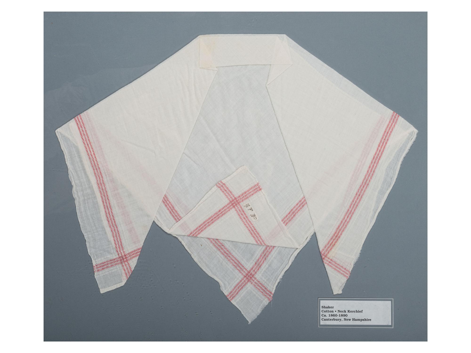 A Shaker Cotton Embroidered Neckerchief