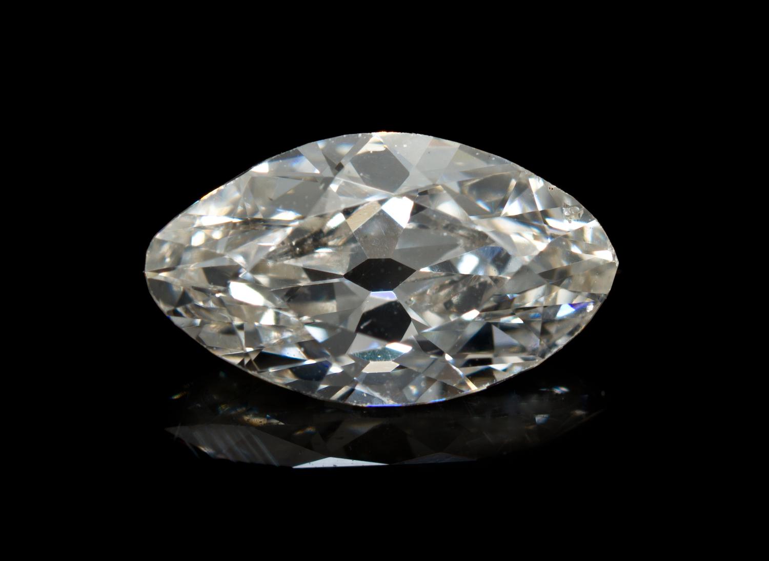 A 0.85 Carat Antique Marquise Brilliant Cut Diamond,