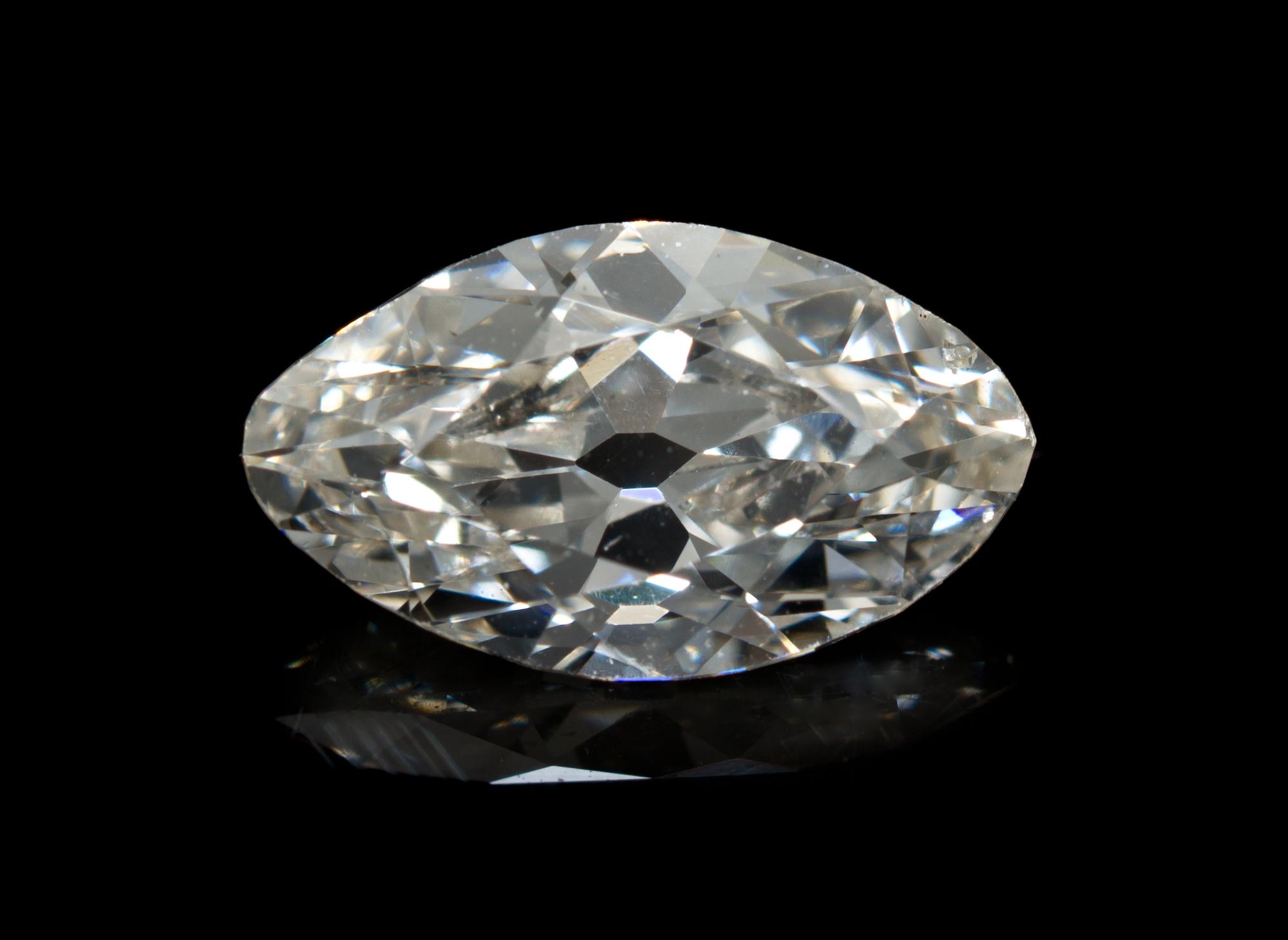 A 0.85 Carat Antique Marquise Brilliant Cut Diamond,