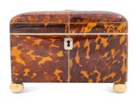 A George III Tortoiseshell Tea Caddy