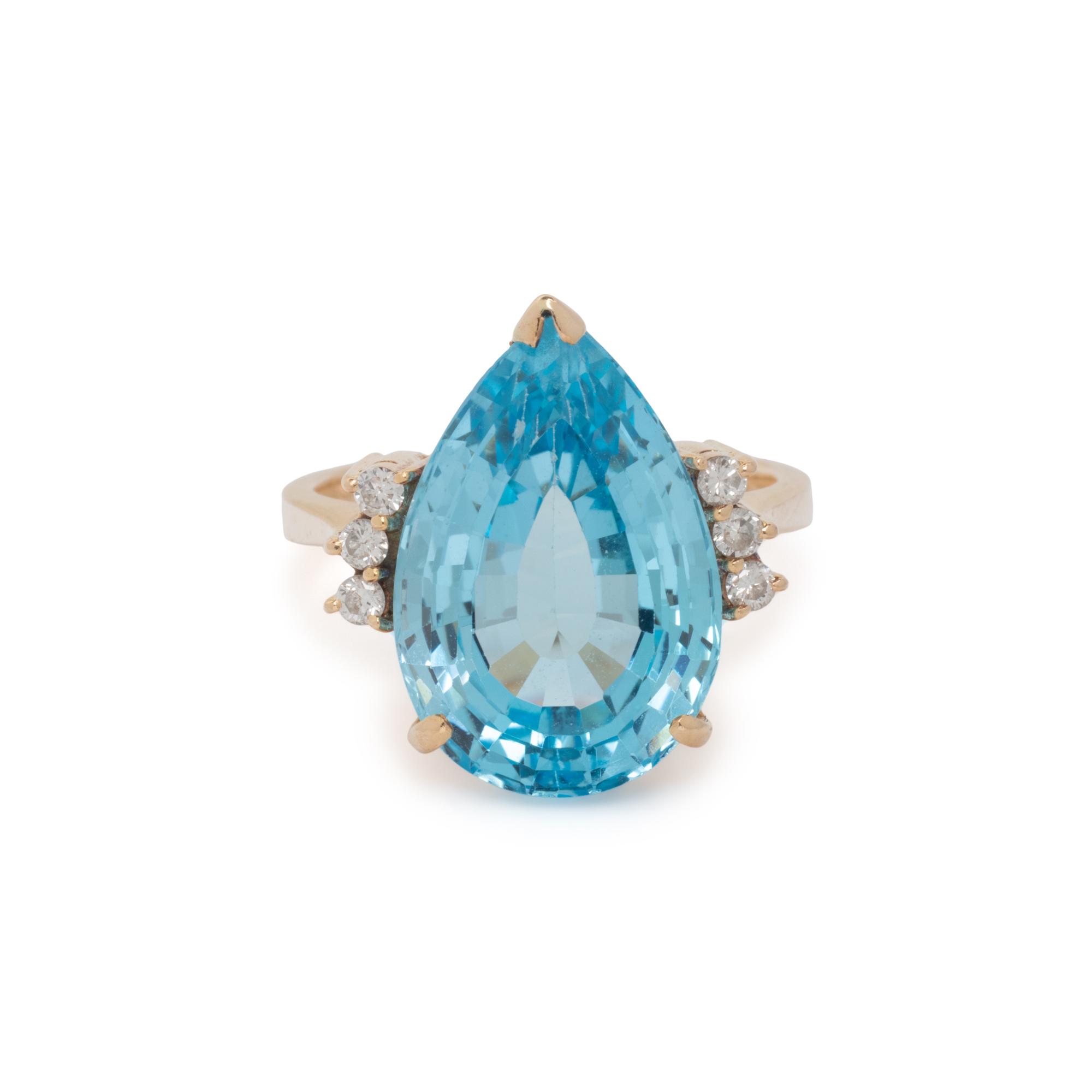 BLUE TOPAZ AND DIAMOND RING
