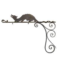 A Wrought Iron Sign Bracket with a Fouine 73" W x 1.5" D x 54" H — France