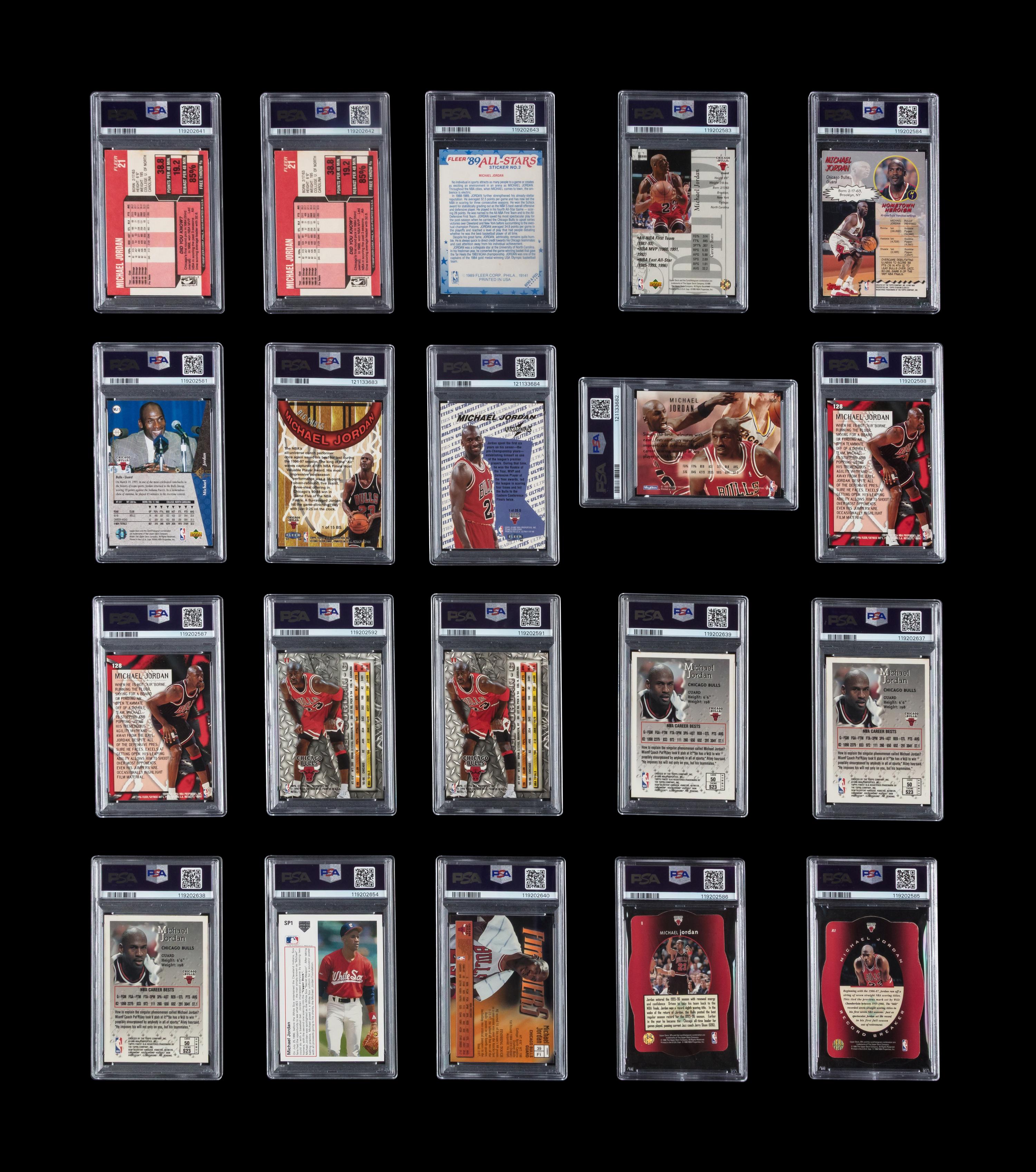 A Large Collection of Assorted PSA Graded Michael Jordan Basketball Cards