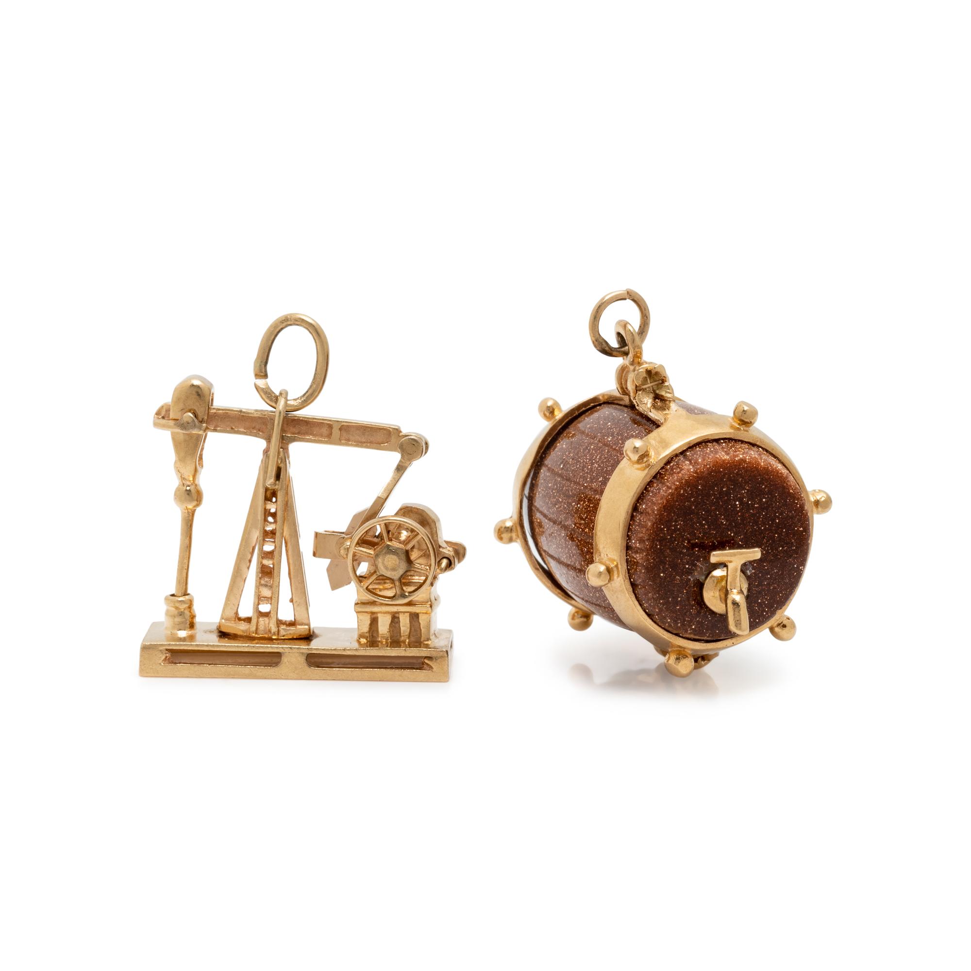 COLLECTION OF YELLOW GOLD CHARMS