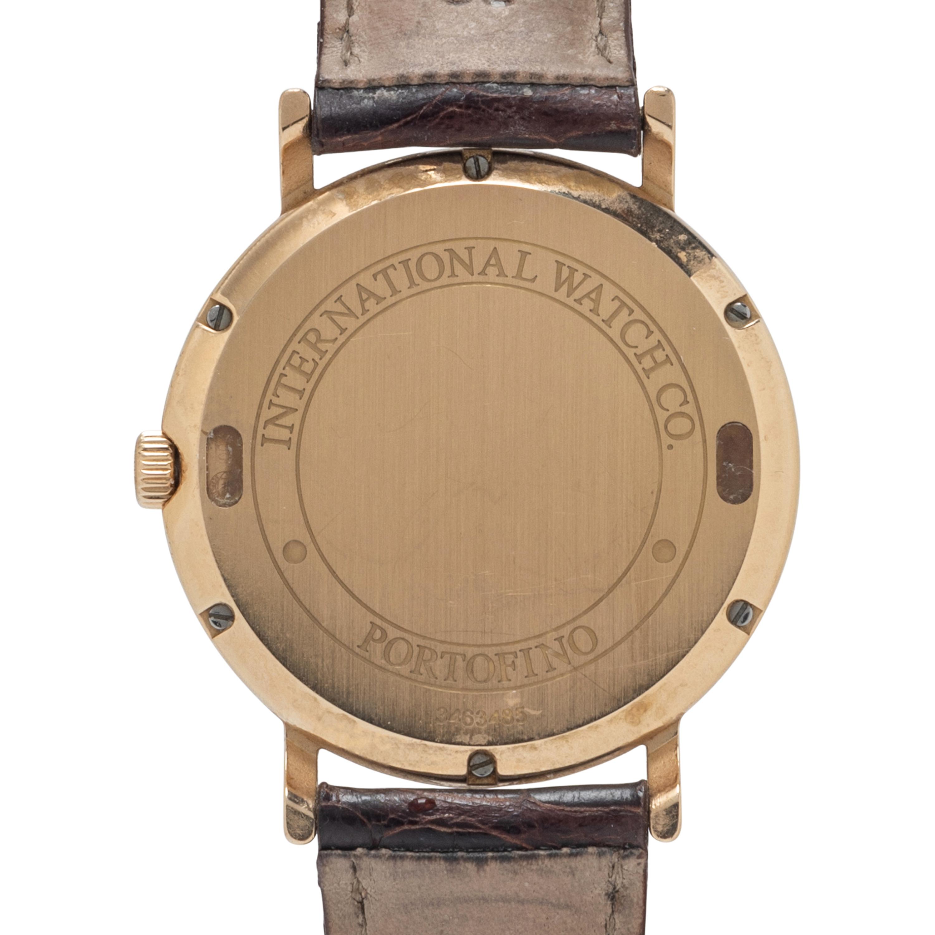 IWC, REF. 3563, 18K YELLOW GOLD 'PORTOFINO' DATE WATCH WITH IWC BUCKLE