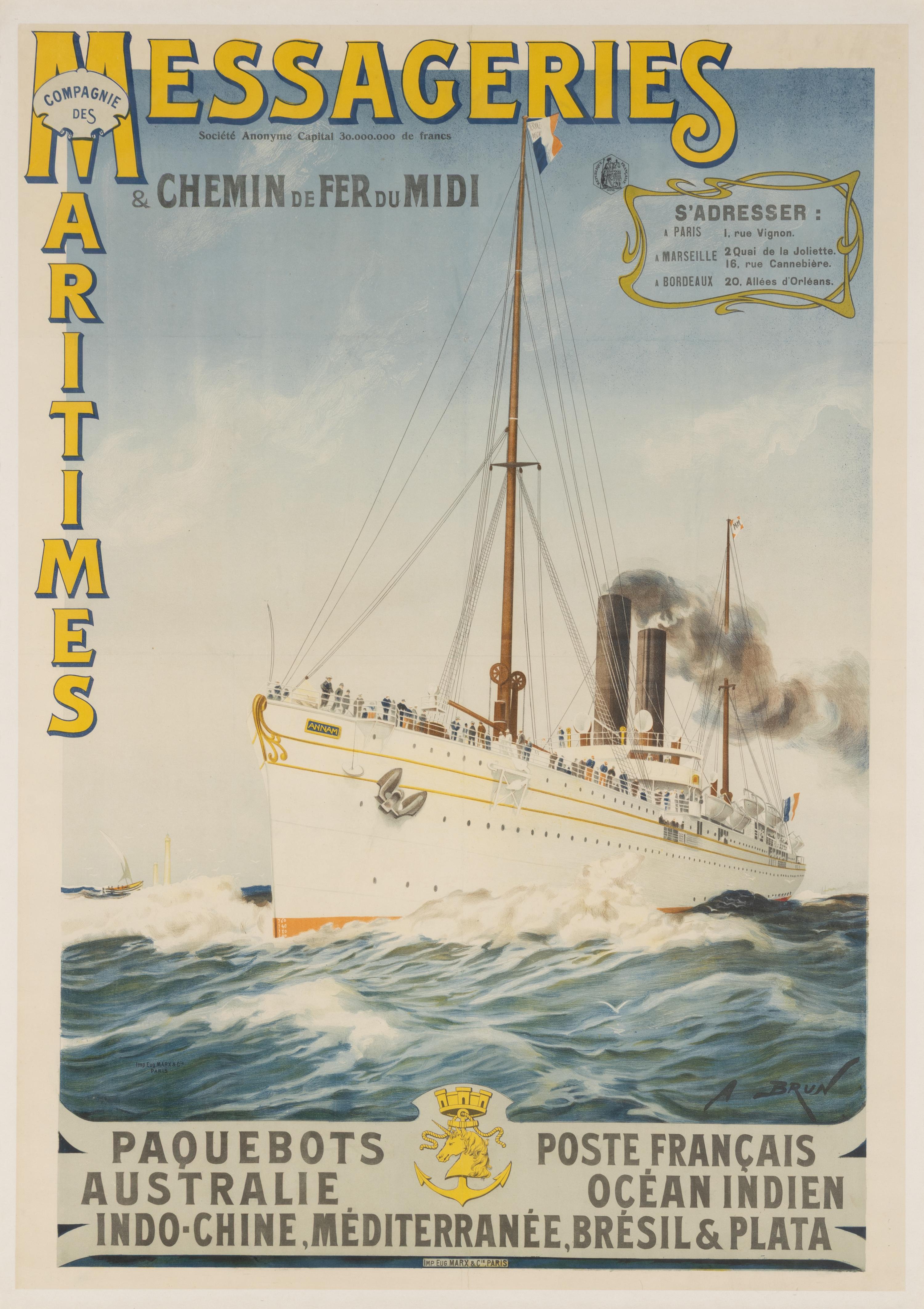 [Travel & Exploration] Brun, Abel. Messageries Maritimes, Annam