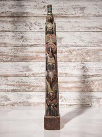 Northwest Coast Polychrome Totem Pole