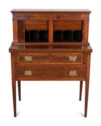 A Federal Inlaid Figured Mahogany Tabour Desk — 19TH CENTURY