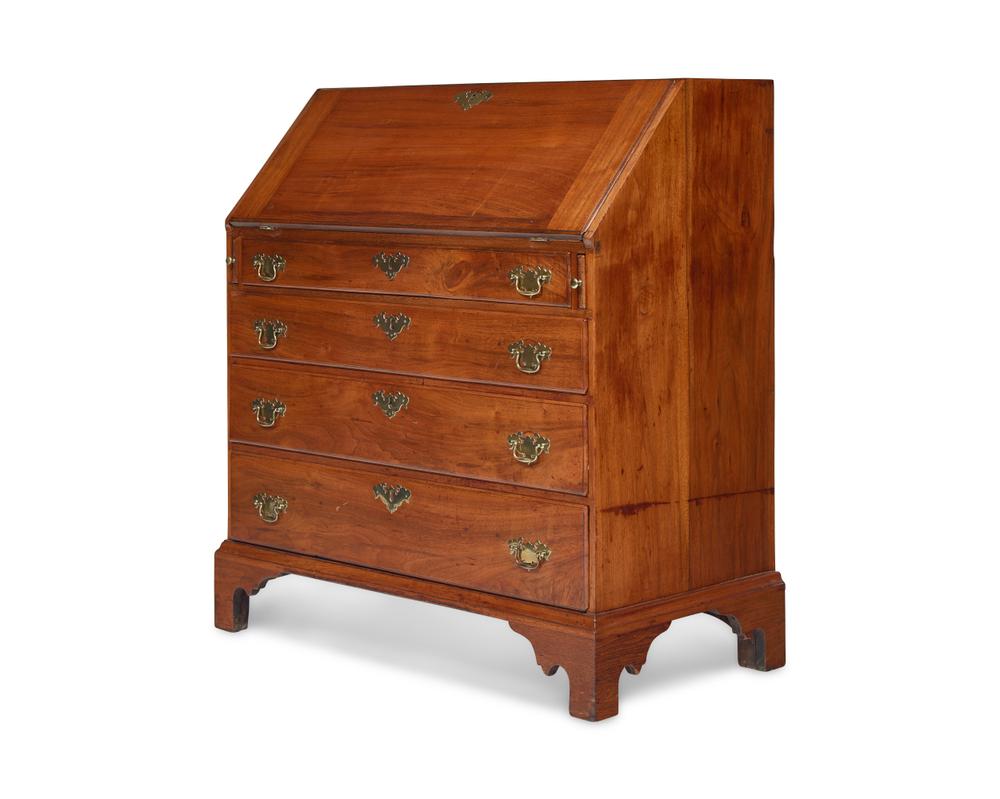 A Chippendale Walnut Slant-Front Desk