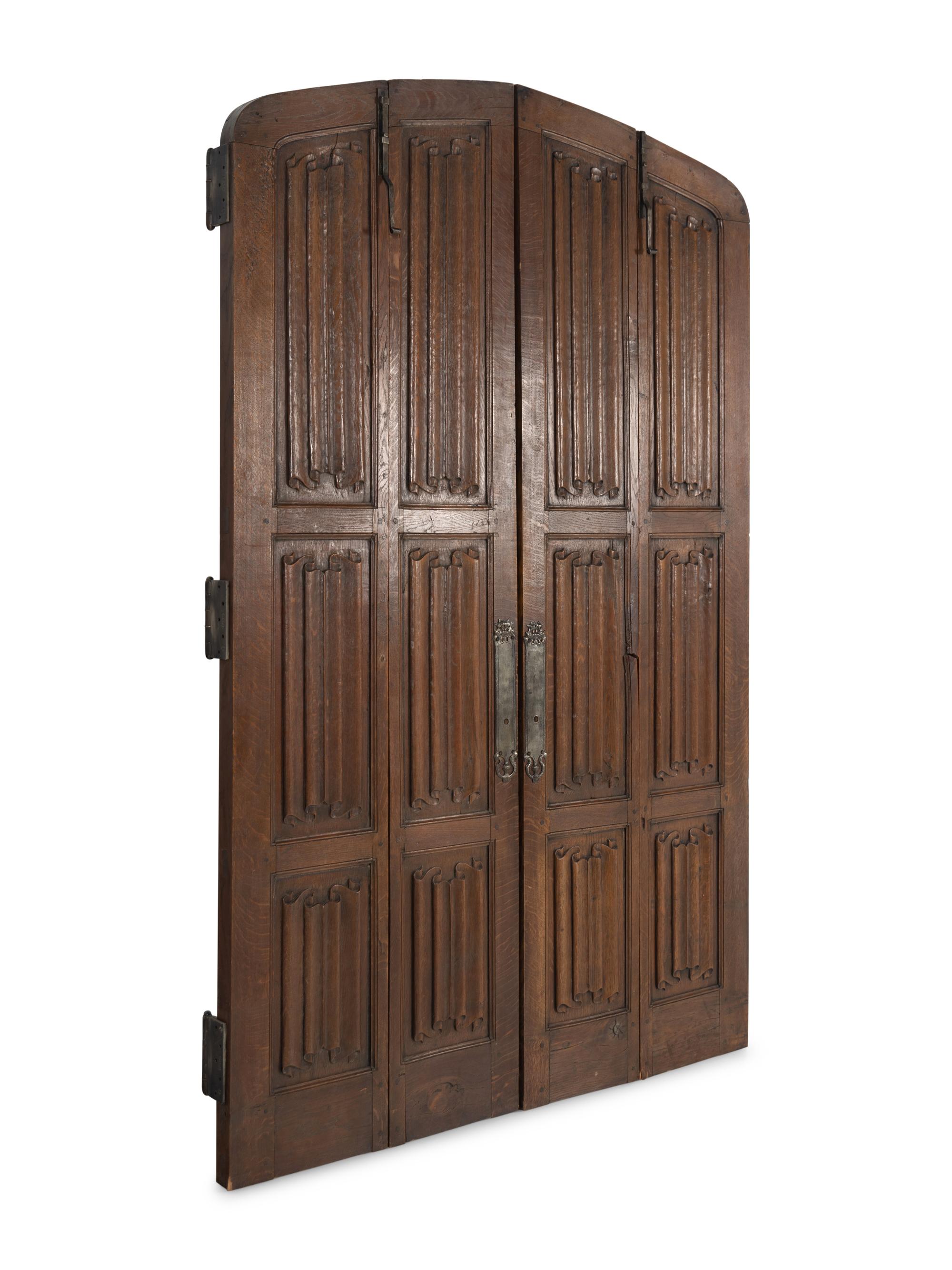 An English Oak Linenfold-Carved Paneled Room