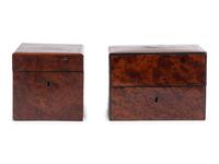 Two French Brass Inlaid Burlwood Boxes