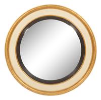 A Regency Style Painted and Parcel Gilt Convex Mirror