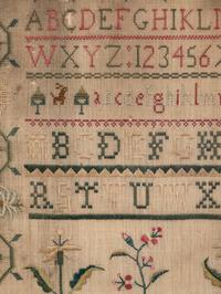 An English Needlework Embroidered Schoolgirl’s Sampler
