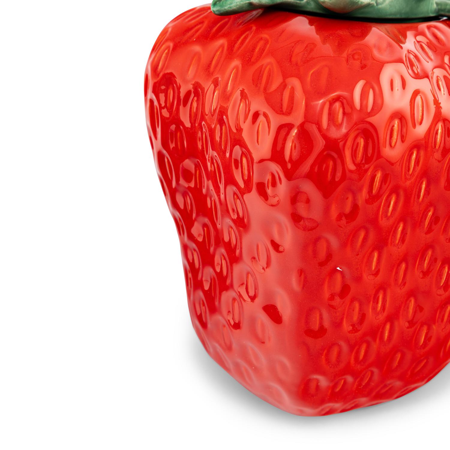 Three Ceramic Strawberry-Form Cookie Jars