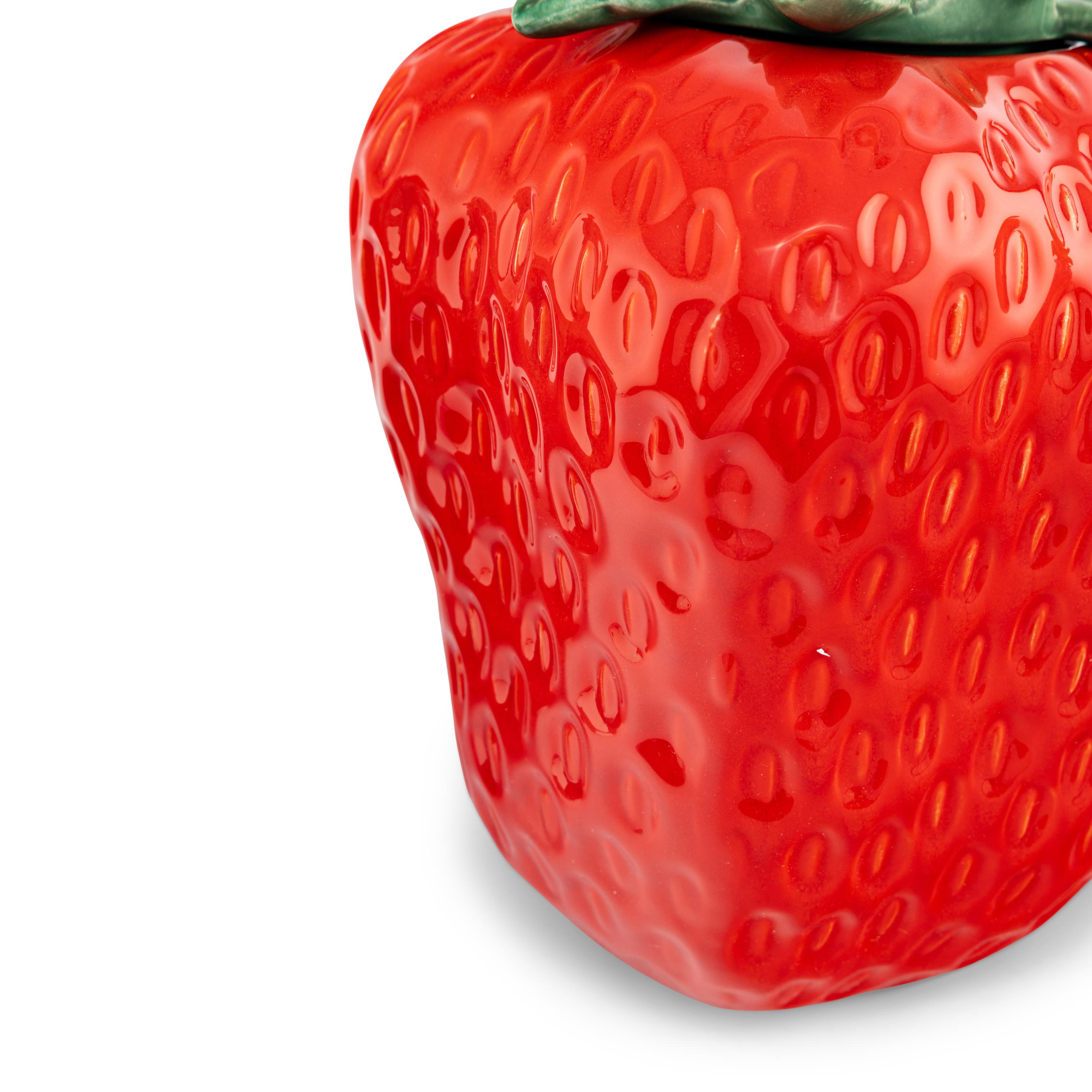 Three Ceramic Strawberry-Form Cookie Jars