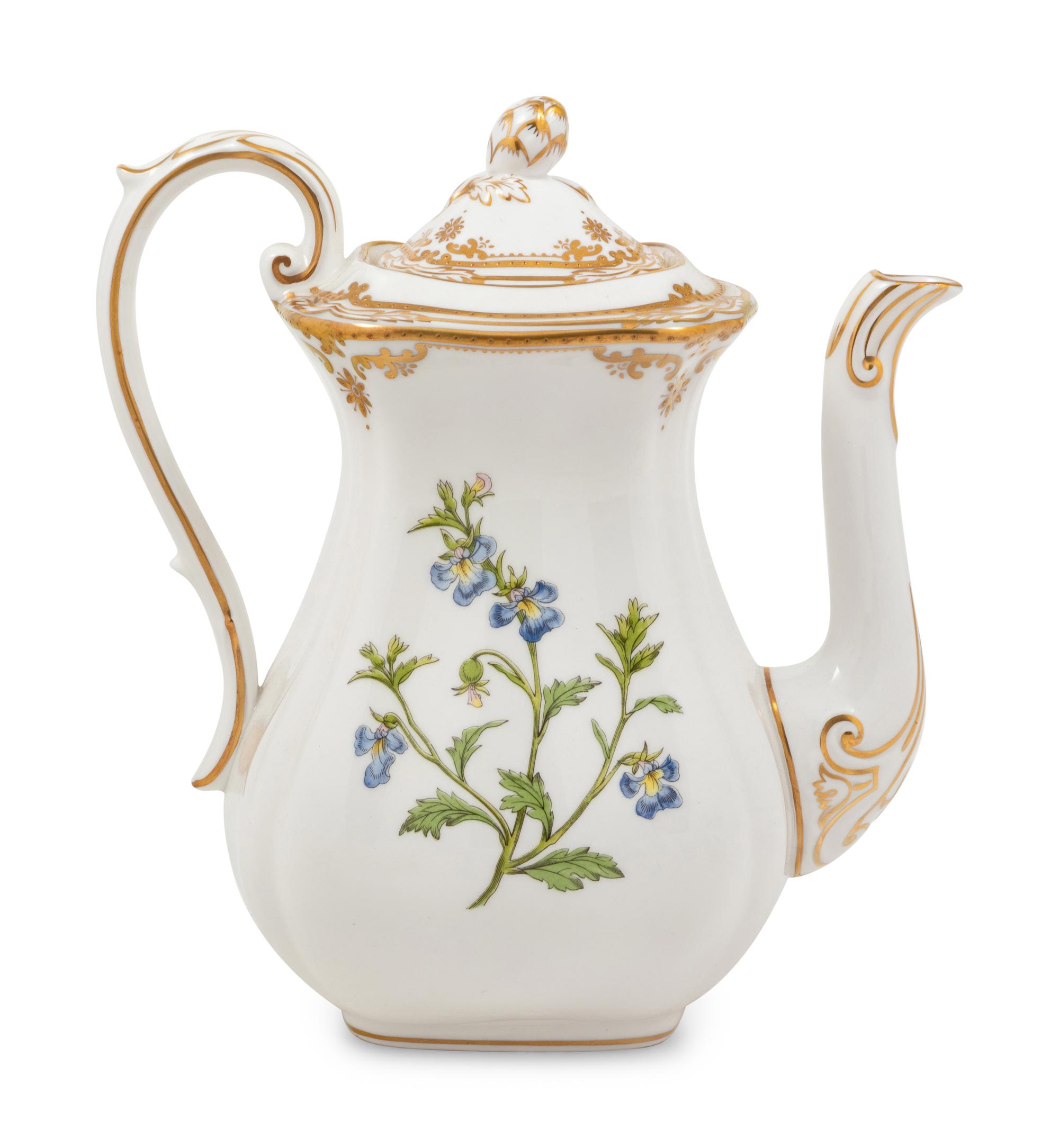 A Spode Stafford Flowers Porcelain Four-Piece Tea and Coffee Service