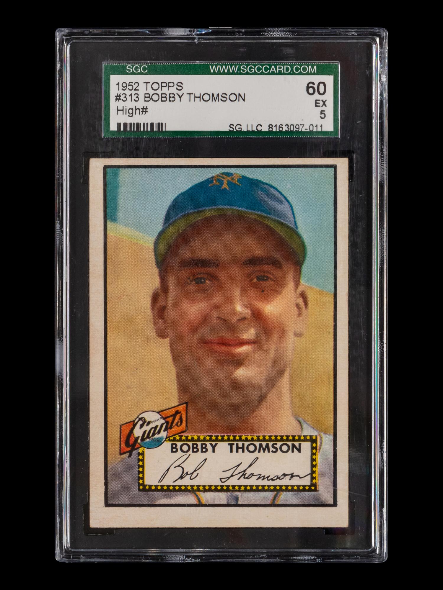 A 1952 Topps Bobby Thomson High Number Baseball Card No. 313 (SGC 5 EX)