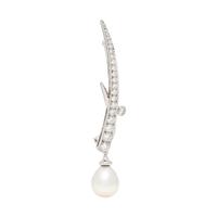 BOODLES, PLATINUM, DIAMOND AND CULTURED PEARL BROOCH