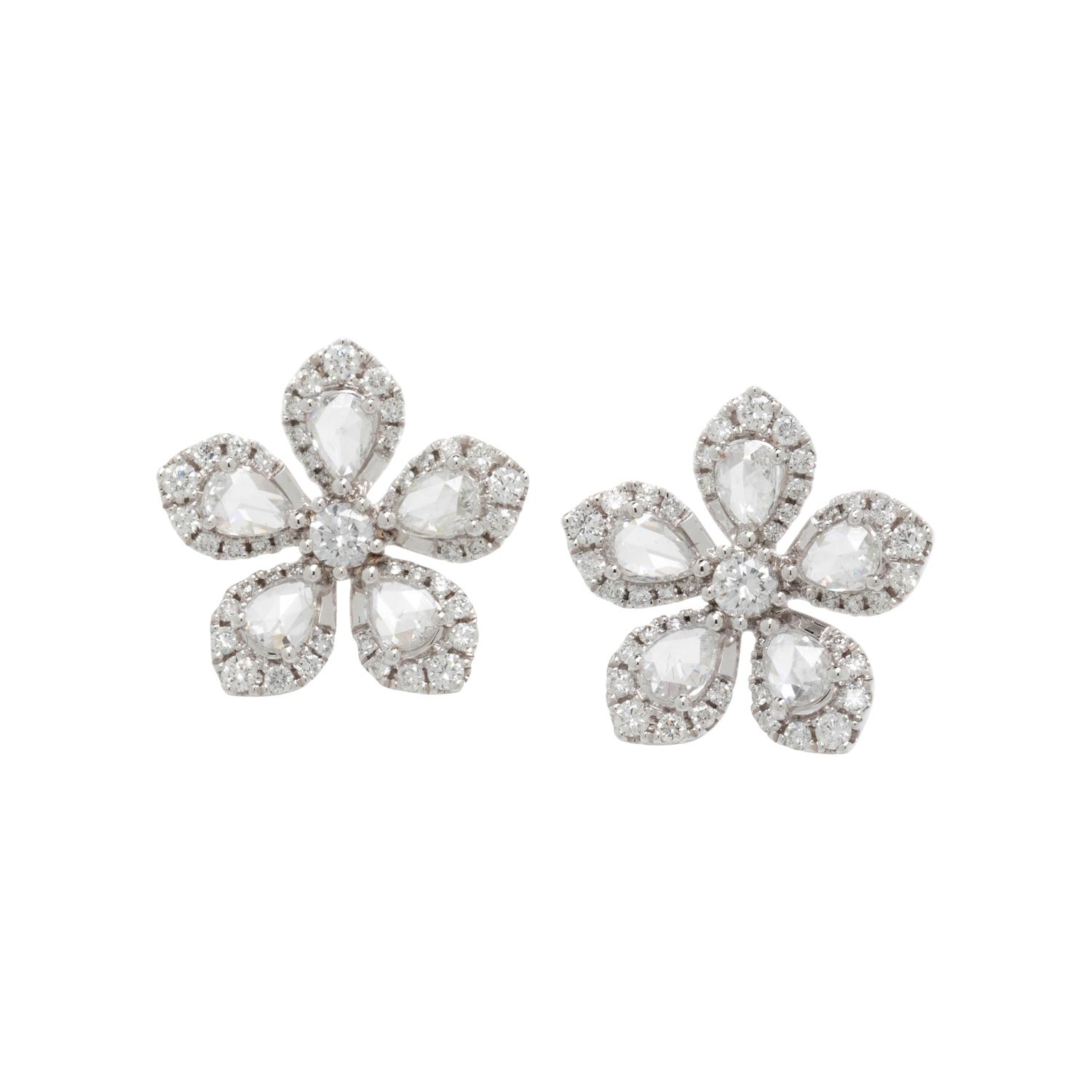 DIAMOND FLOWER EARRINGS