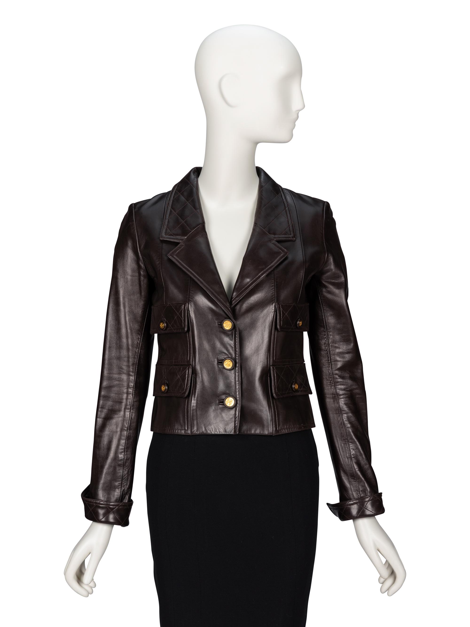 Chanel, Chocolate Brown Leather Jacket, 1993