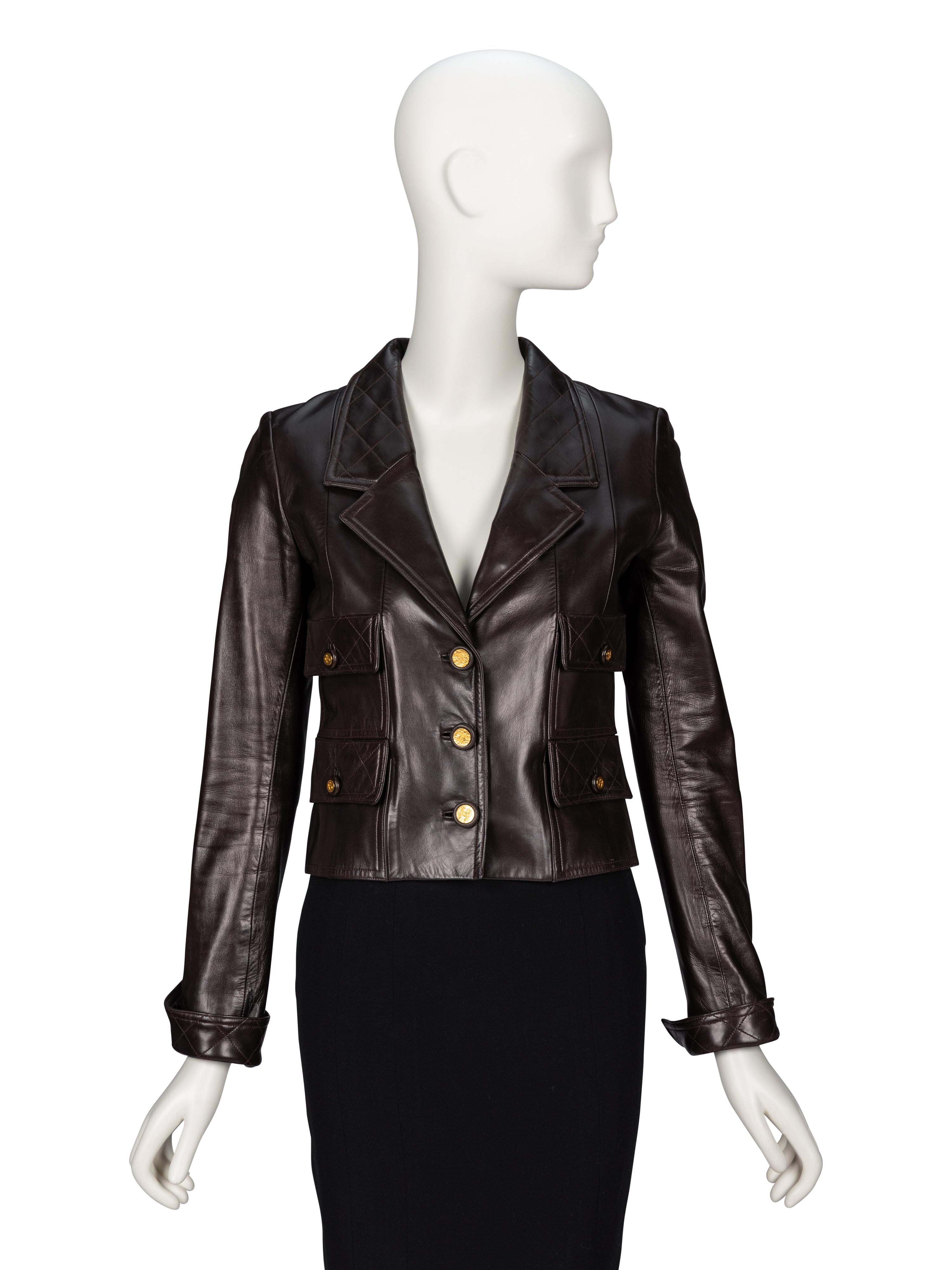 Chanel, Chocolate Brown Leather Jacket, 1993