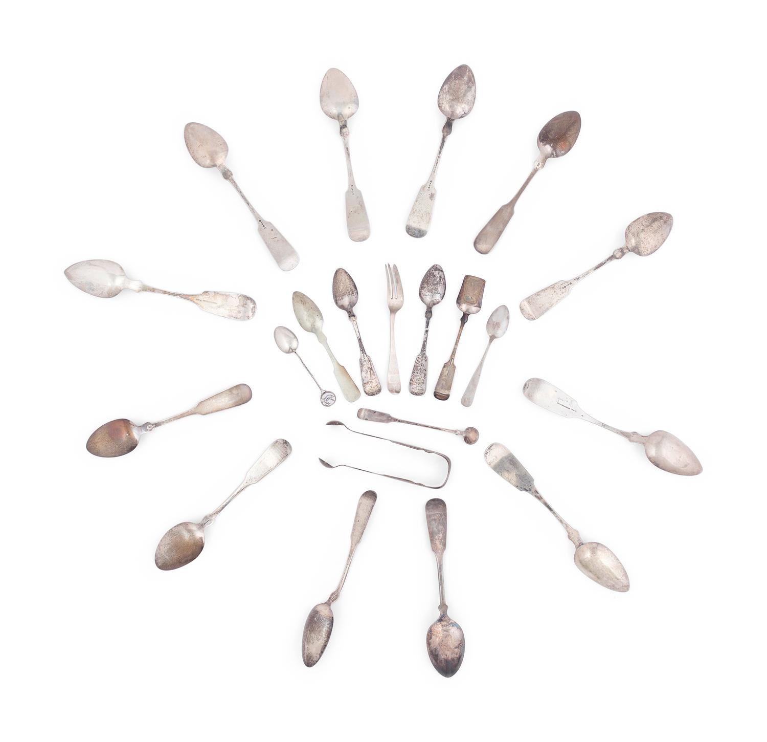 A Collection of Forty-Eight American Coin Silver Spoons