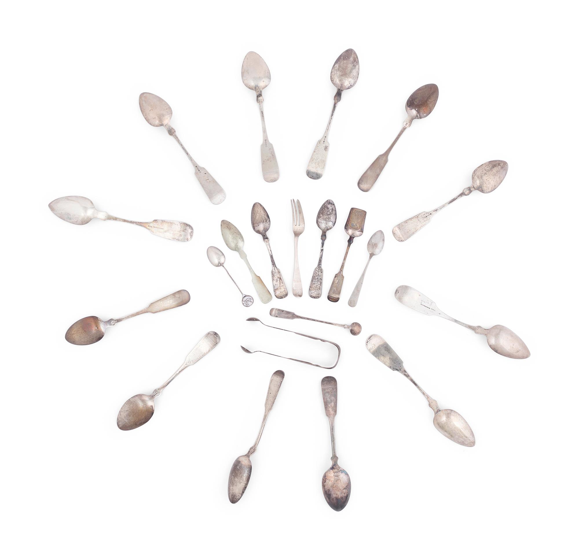 A Collection of Forty-Eight American Coin Silver Spoons