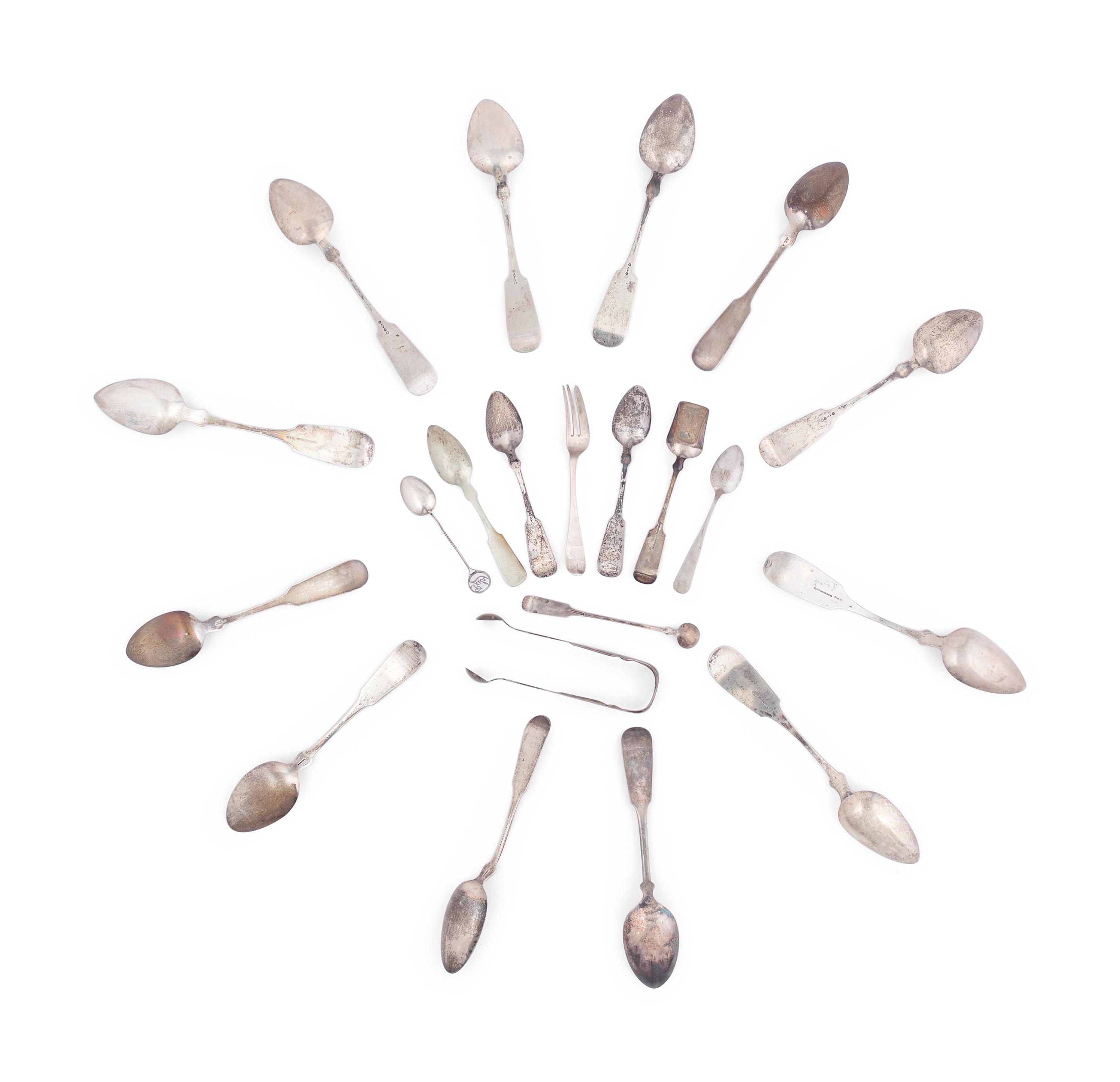 A Collection of Forty-Eight American Coin Silver Spoons