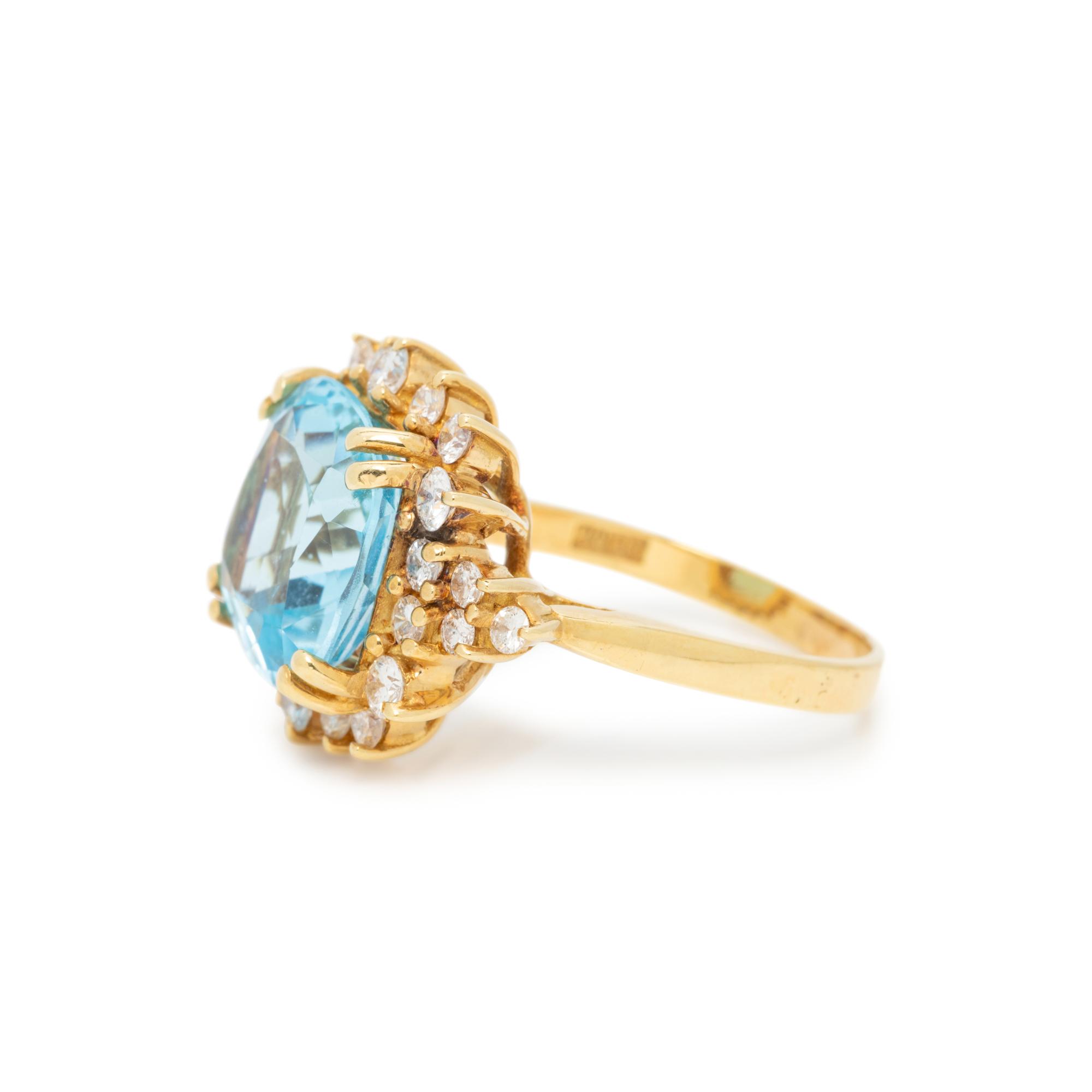 BLUE TOPAZ AND DIAMOND RING