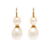 A Collection of 18 Karat Yellow Gold, Cultured Baroque Pearl and Diamond Earrings, 10.60 dwts.