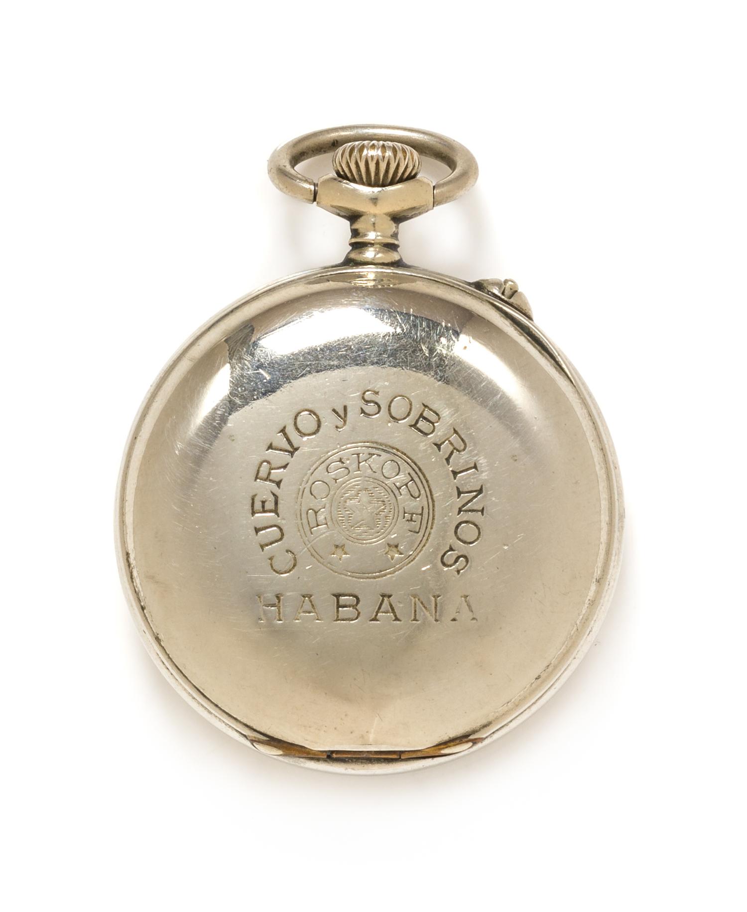 A Silver Open Face Pocket Watch with Stand, Roskopf for Cuervo Y Sobrinos, Circa 1920, 29.70 dwts.