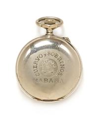 A Silver Open Face Pocket Watch with Stand, Roskopf for Cuervo Y Sobrinos, Circa 1920, 29.70 dwts.