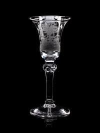 A Dutch Engraved Privateer Wine Glass