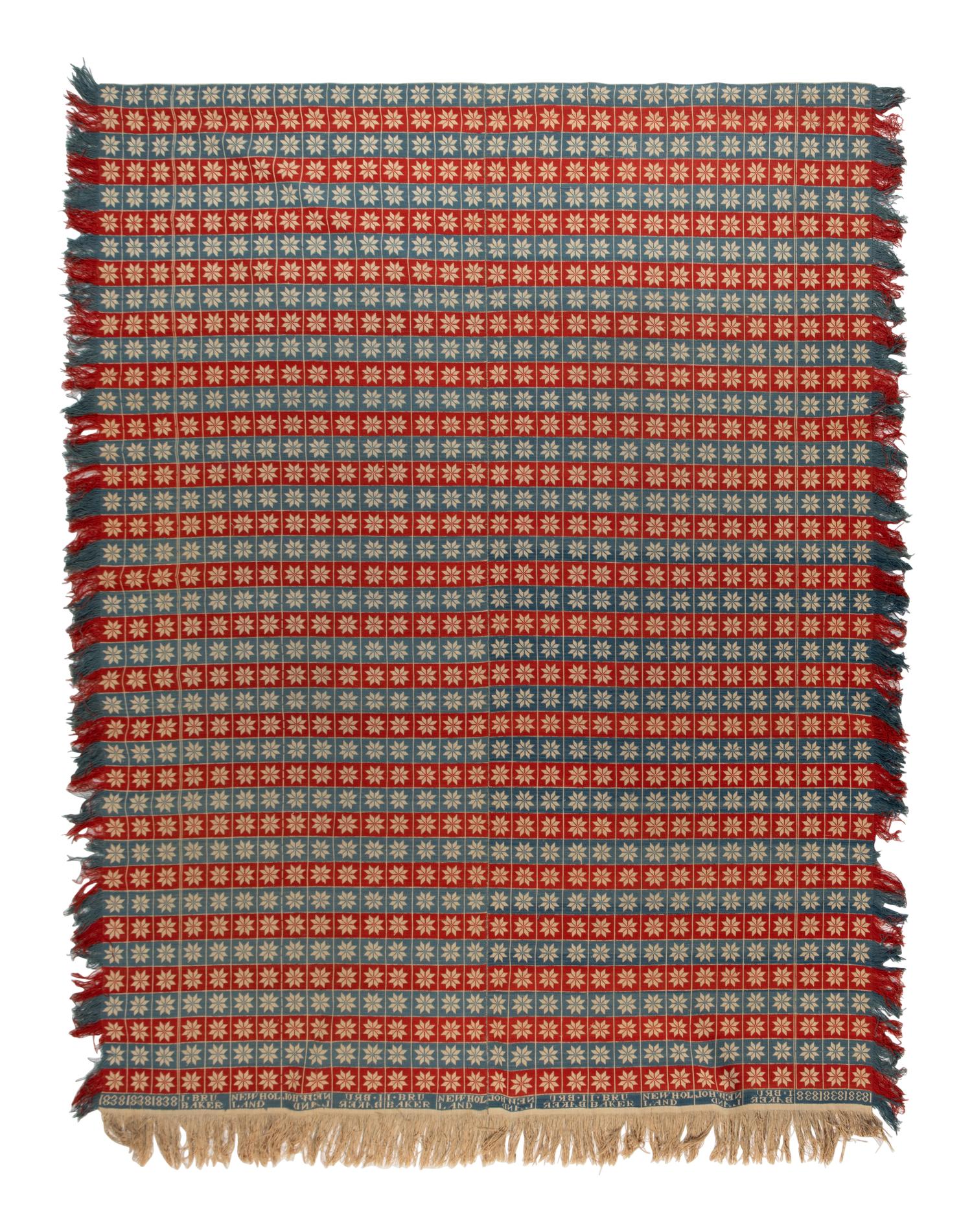 Three Cotton and Wool Jacquard Coverlets