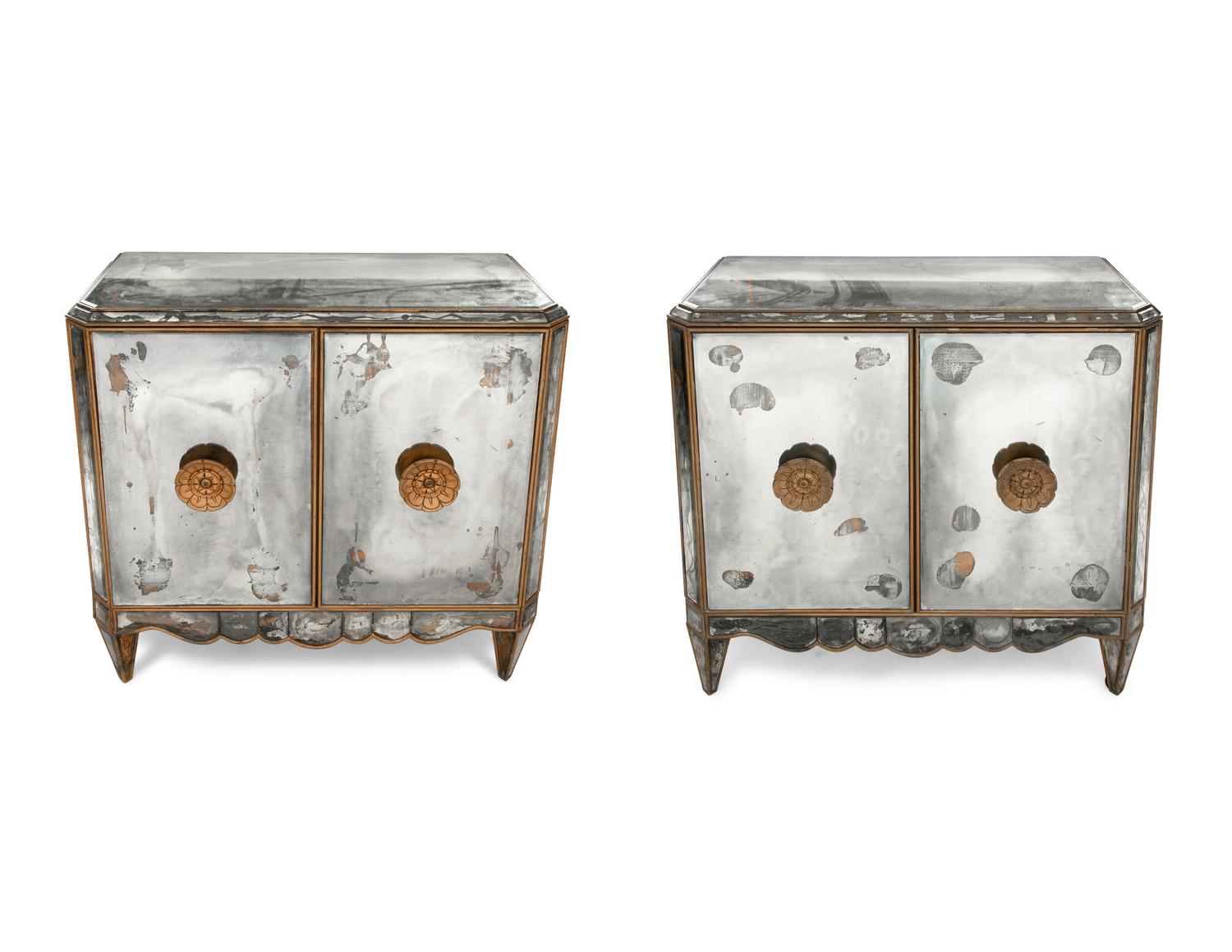 A Pair of Contemporary Mirrored Chests of Drawers