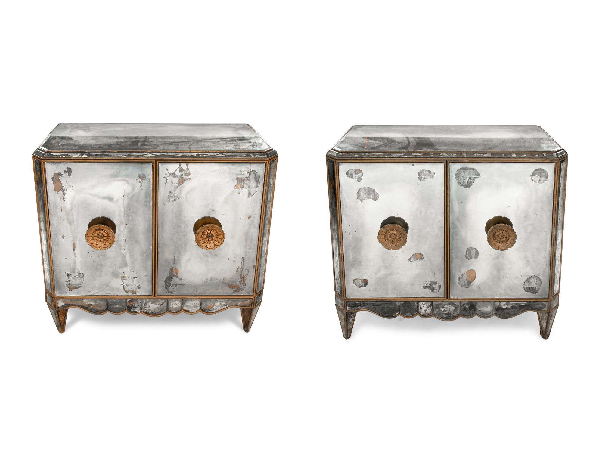 A Pair of Contemporary Mirrored Chests of Drawers