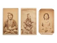 [NATIVE AMERICANS]. 3 CDVs incl. "Indian Charley, Ute" by SAVAGE and a Sioux Indian by JACKSON BROS.