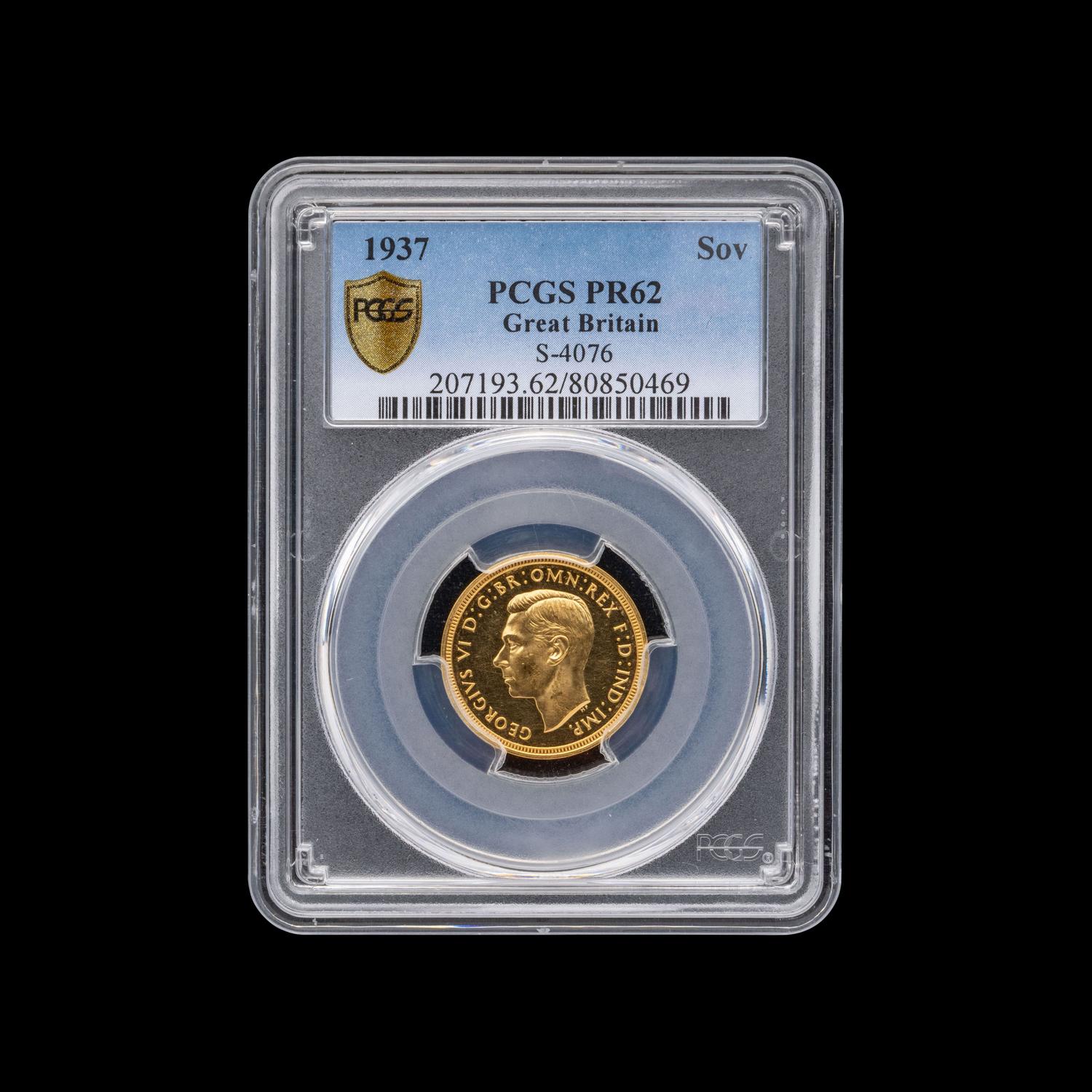 [GREAT BRITAIN] A 1937 George VI Gold Sovereign Proof [PCGS PR62]